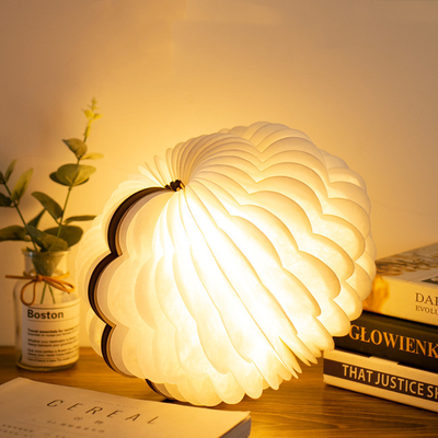 Rechargeable Folding  Dupont Paper Book Shape Lamp Holiday Gift Home Decoration
